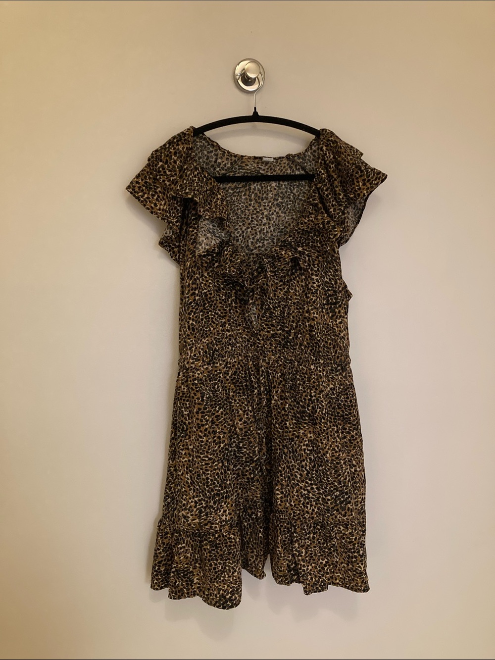 2X Leopard Print Dress - Black & Brown